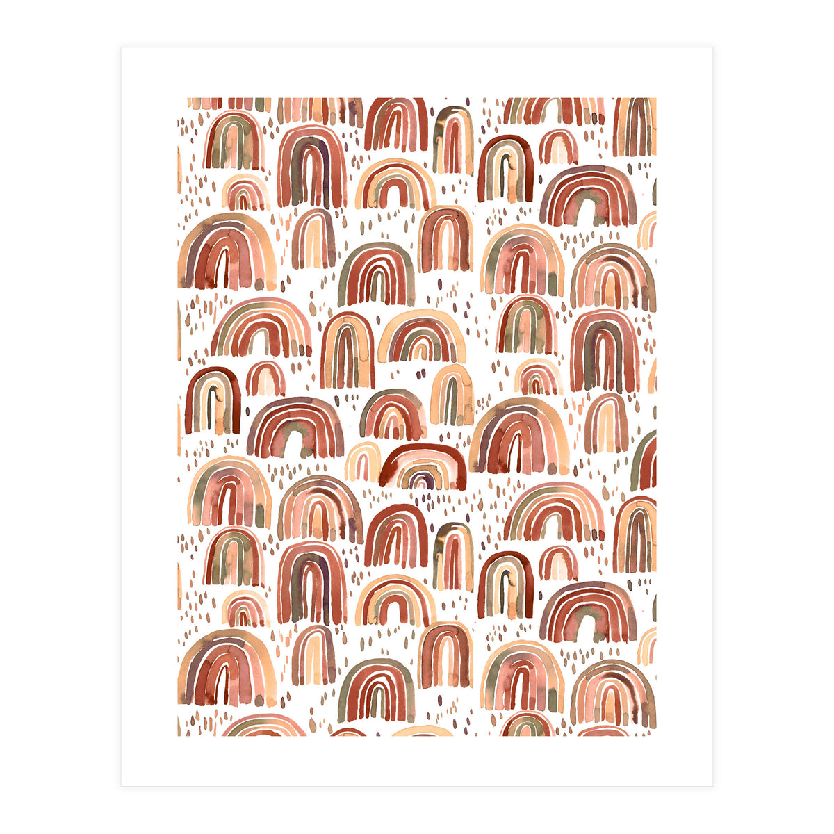 Cute Watercolor Rainbows Terracota (Print Only)