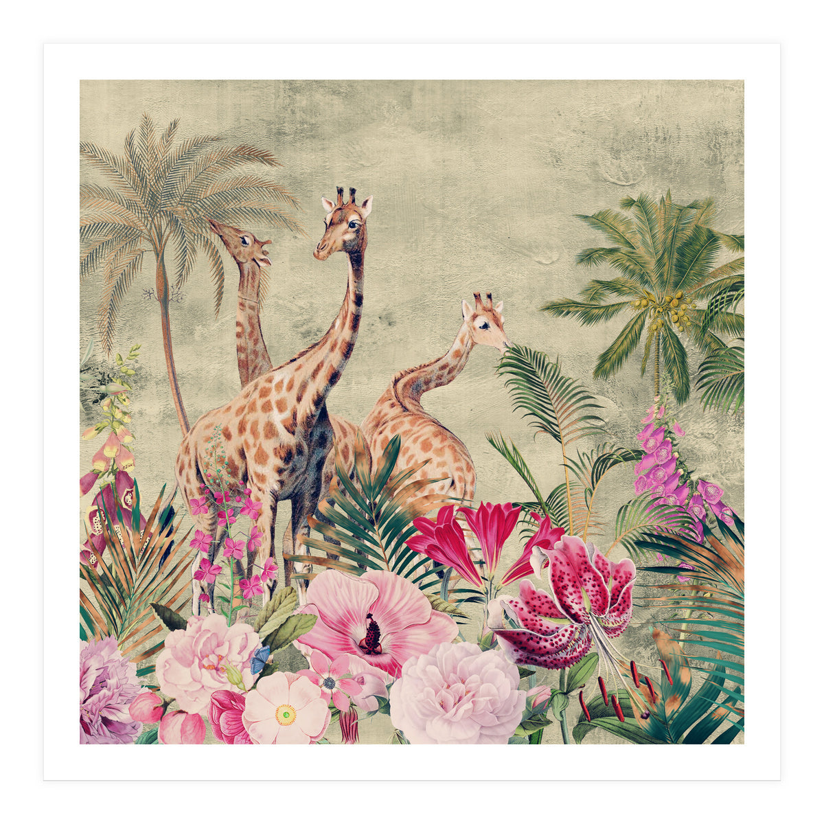 Exotic Vintage African Flower Safari  (Print Only)