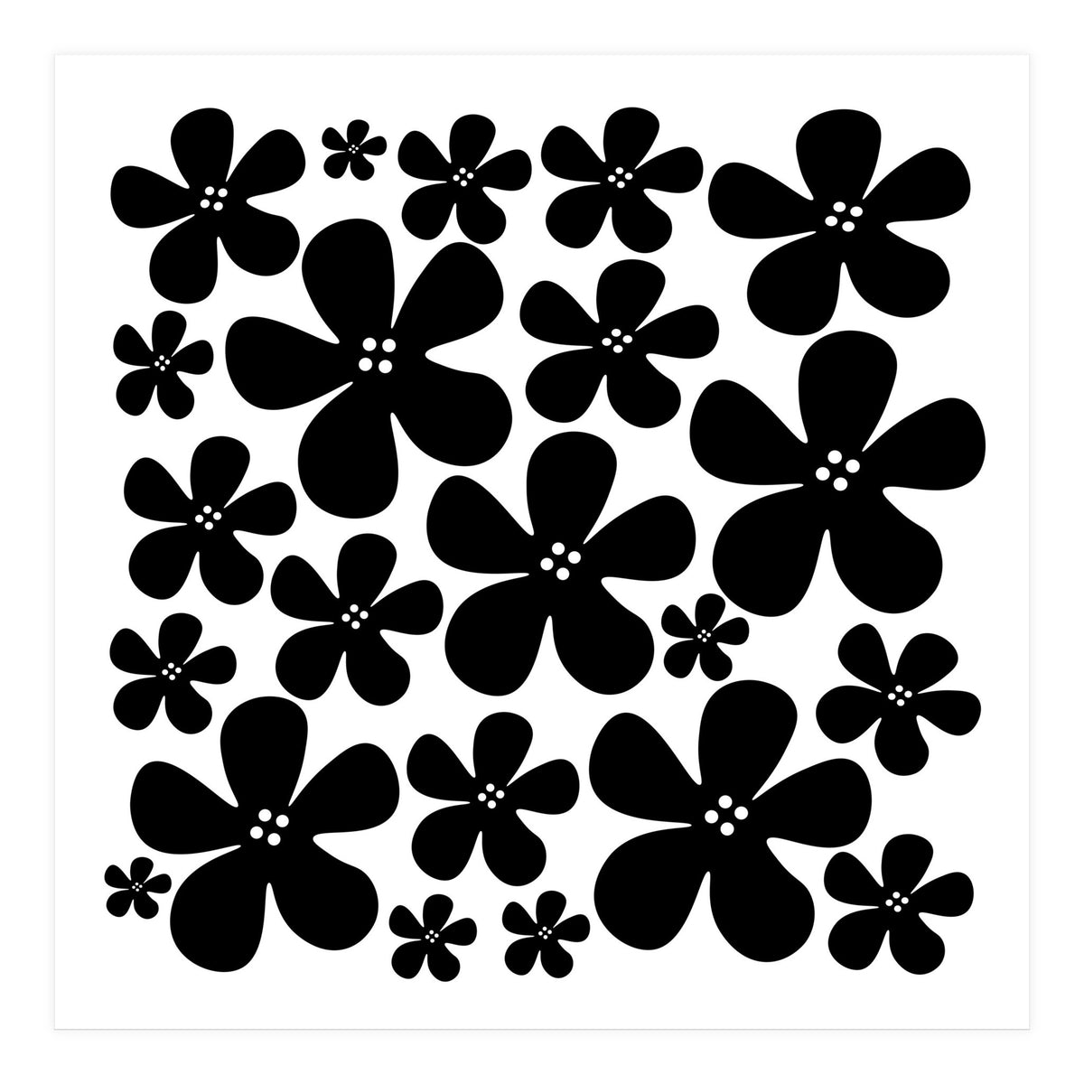Black Flowers Pattern (Print Only)