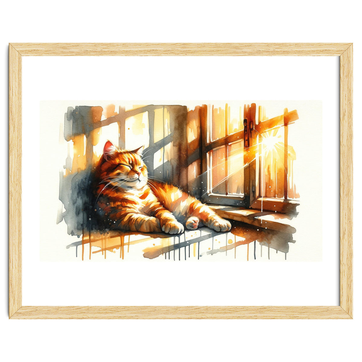 Cat Relaxing In Sunlight