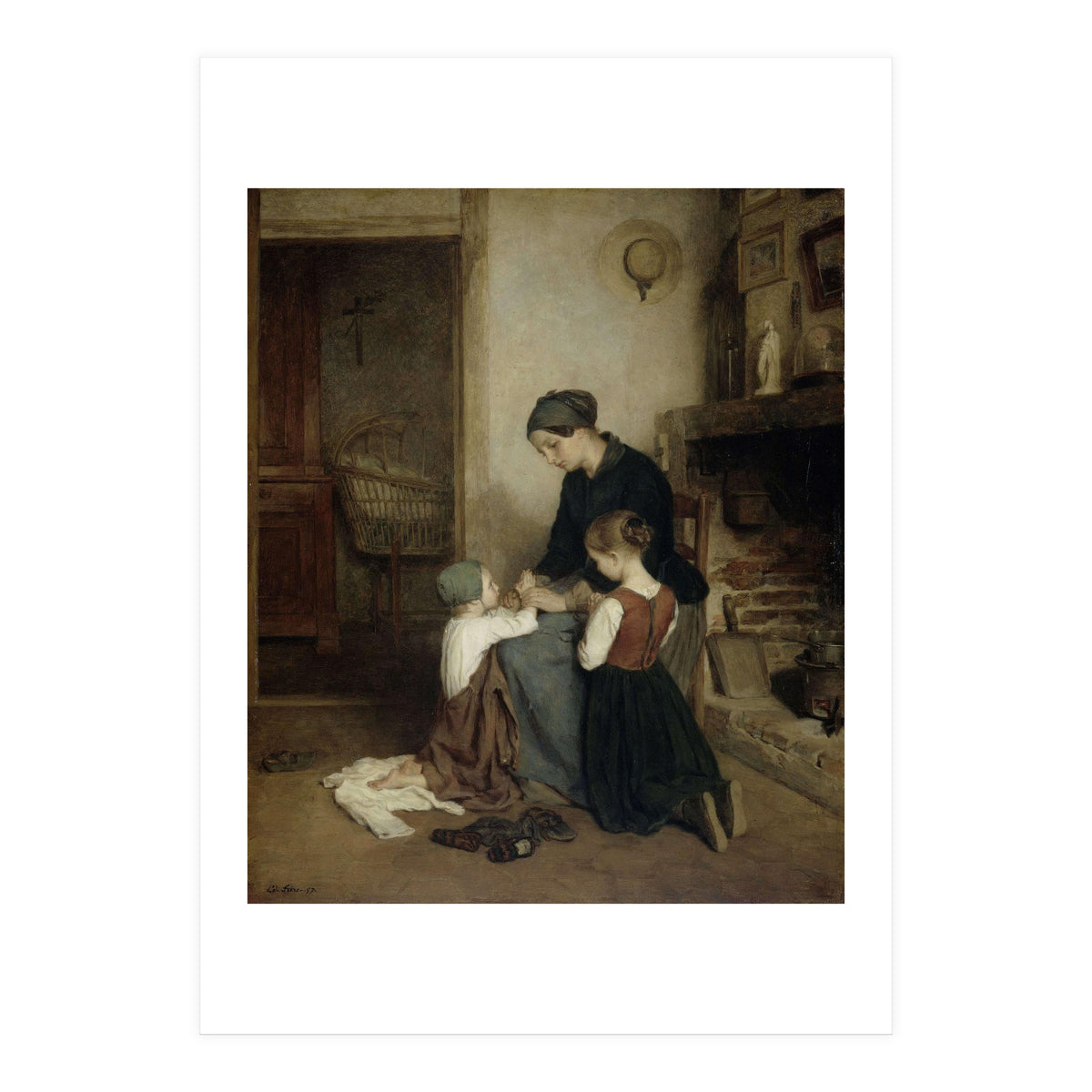 The Evening Prayer. Dating: 1857. Measurements: h 46.5 cm × w 38.5 cm; d 6.4 cm. (Print Only)