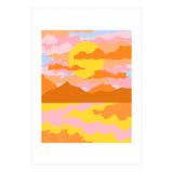Colors Of The Sky, Sunset Sunrise Nature Landscape Illustration, Travel Adventure Bohemian Colorful (Print Only) thumbnail