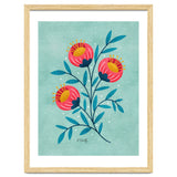 Teal And Coral Flowers thumbnail