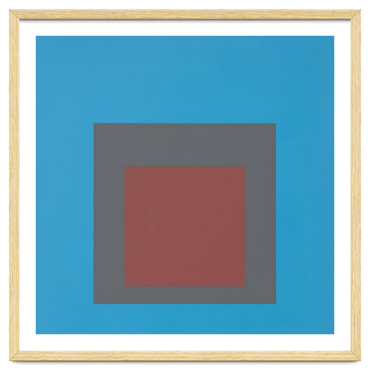 JOSEF ALBERS - HOMAGE TO THE SQUARE, BLUE, DARK RED