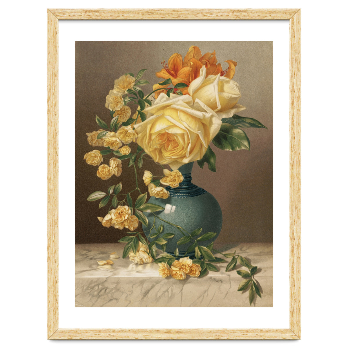 William Duffield – Marchal Niel Roses (1883) Botanical Floral Print
