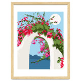 Bougainvillea Arch, Greece Santorini Architecture Travel, Summer Botanical Nature Bohemian, Eclectic Boho thumbnail