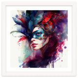 Turquoise Feathered Carnival Mask Portrait thumbnail