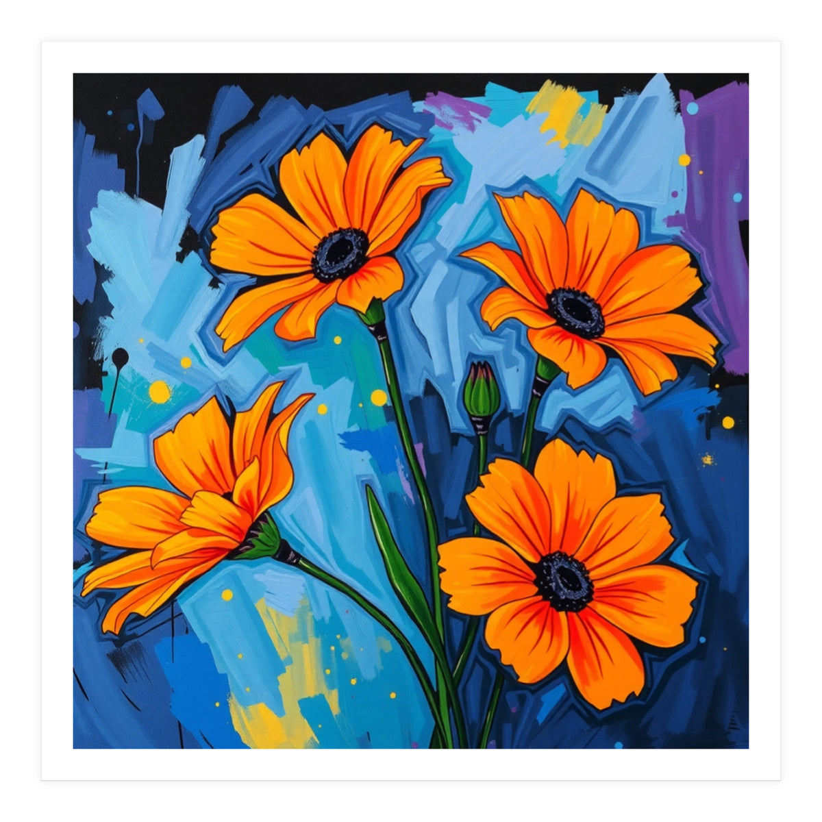 Orange Flowers (Print Only)