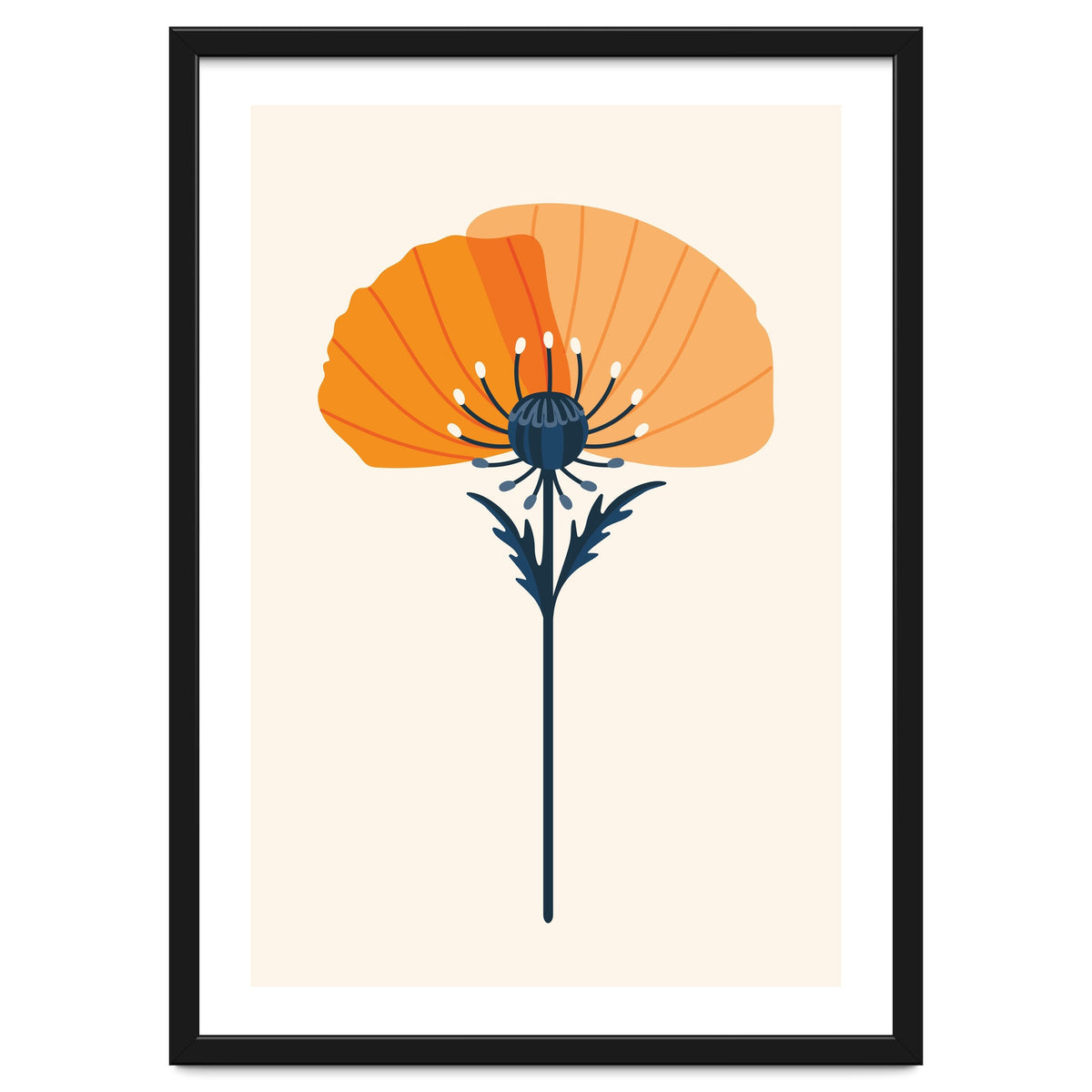 Orange Half Poppy