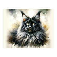 Majestic Long Haired Cat Portrait (Print Only)