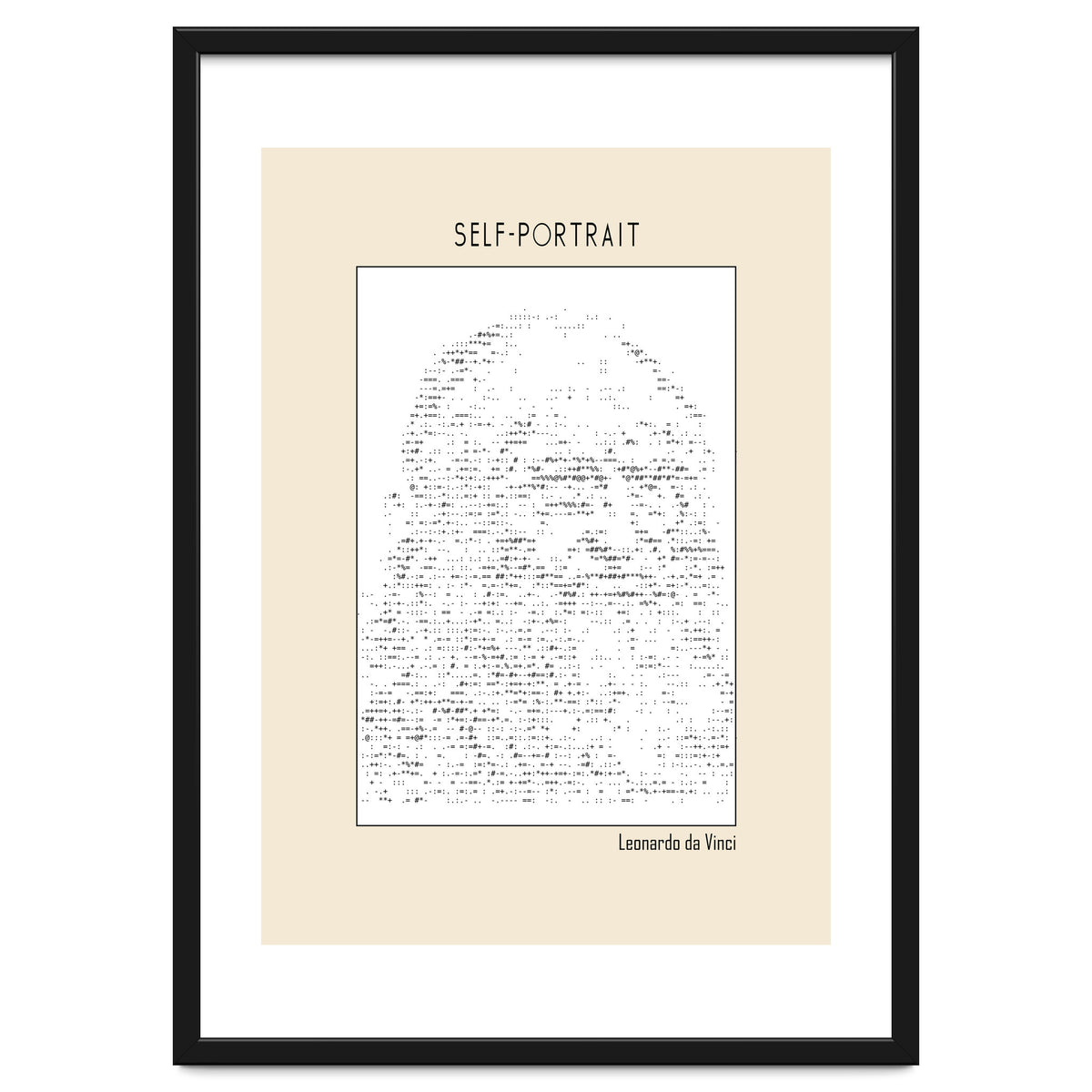 Self Portrait – Leonardo Da Vinci (ascii Art)
