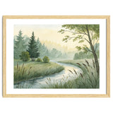 Misty Morning Riverbank: A Woodland Sanctuary thumbnail