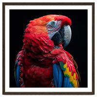 Scarlet Macaw Parrot Close Up Portrait