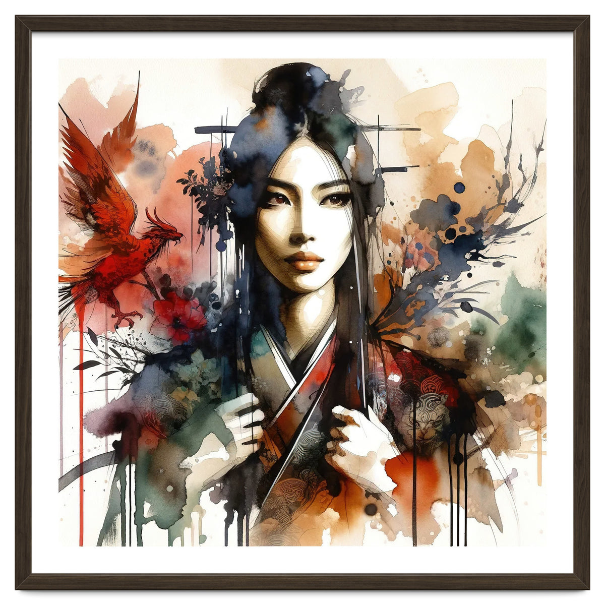 Phoenix Spirit Asian Warrior Portrait