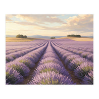 Provençal Sunset: Lavender Field Landscape (Print Only)