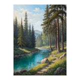 Serene Alpine Forest River Landscape (Print Only) thumbnail