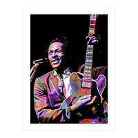 Chuck Berry Rock and Roll Guitarist Colorful (Print Only)