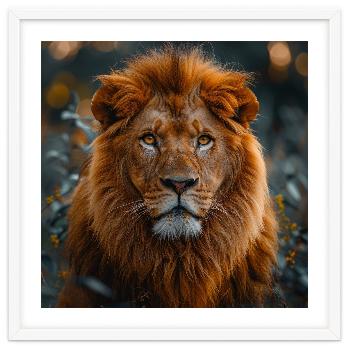 Majestic Lion Portrait Intense Gaze Wildlife