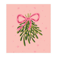 Mistletoe And Pink Bow (Print Only)