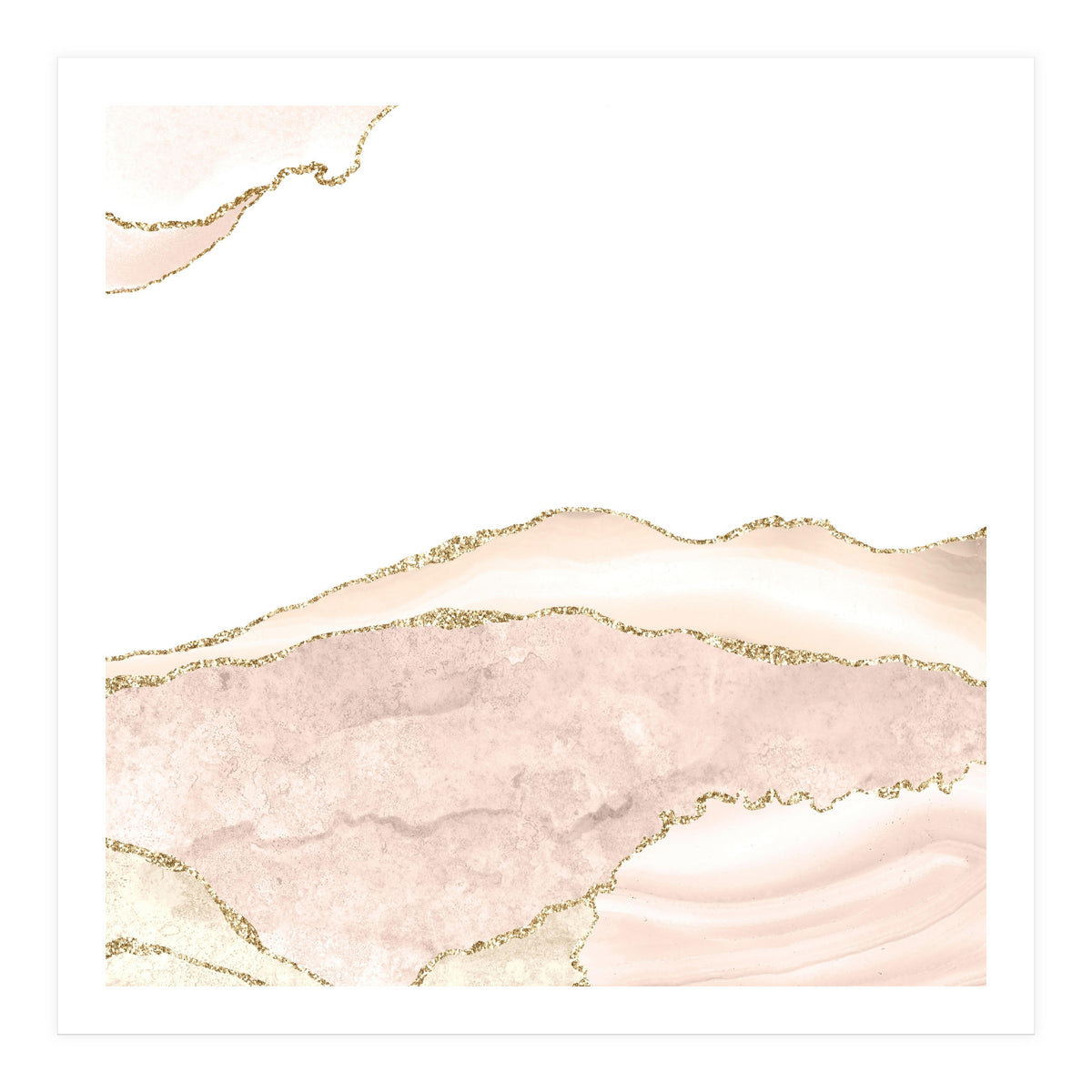 Ivory & Gold Agate Texture 08  (Print Only)