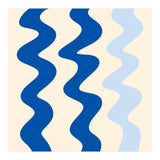 Squiggly Lines - blue and cream (Print Only) thumbnail