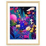 Surreal Emotions, Abstract Colorful Bold Botanical Nature Garden, Eclectic Boho Bohemian Modern Contemporary Graphic Design Painting thumbnail