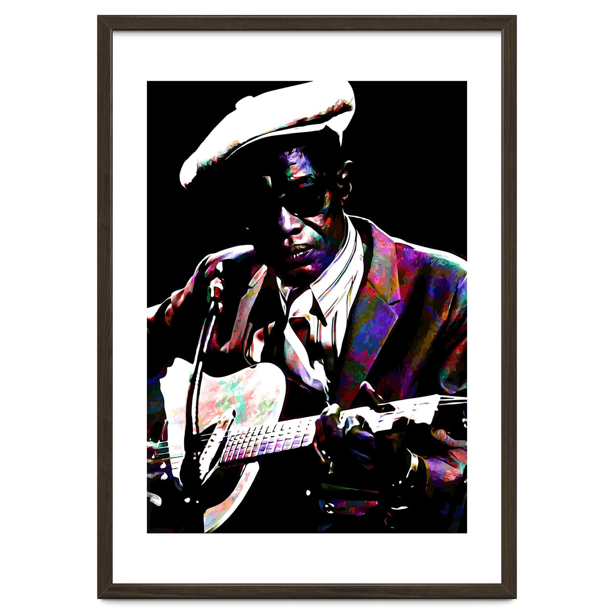 Lightnin' Hopkins American Country Blues Musician legend Colorful Art