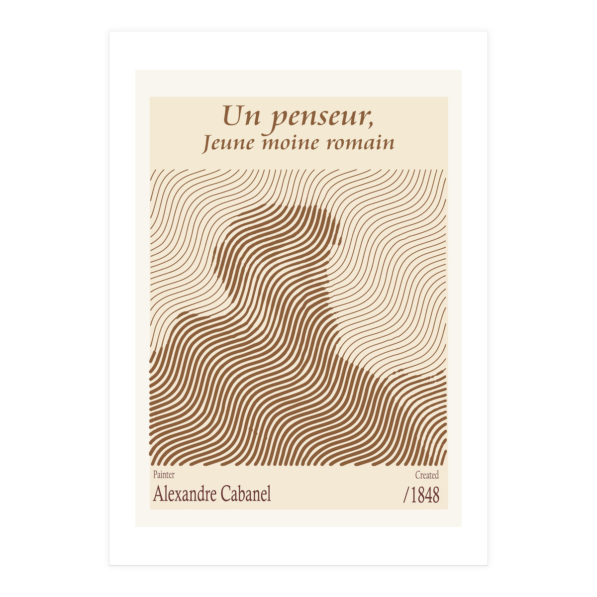Un Penseur, Jeune Moine Romain – Alexandre Cabanel (1848) (Print Only)