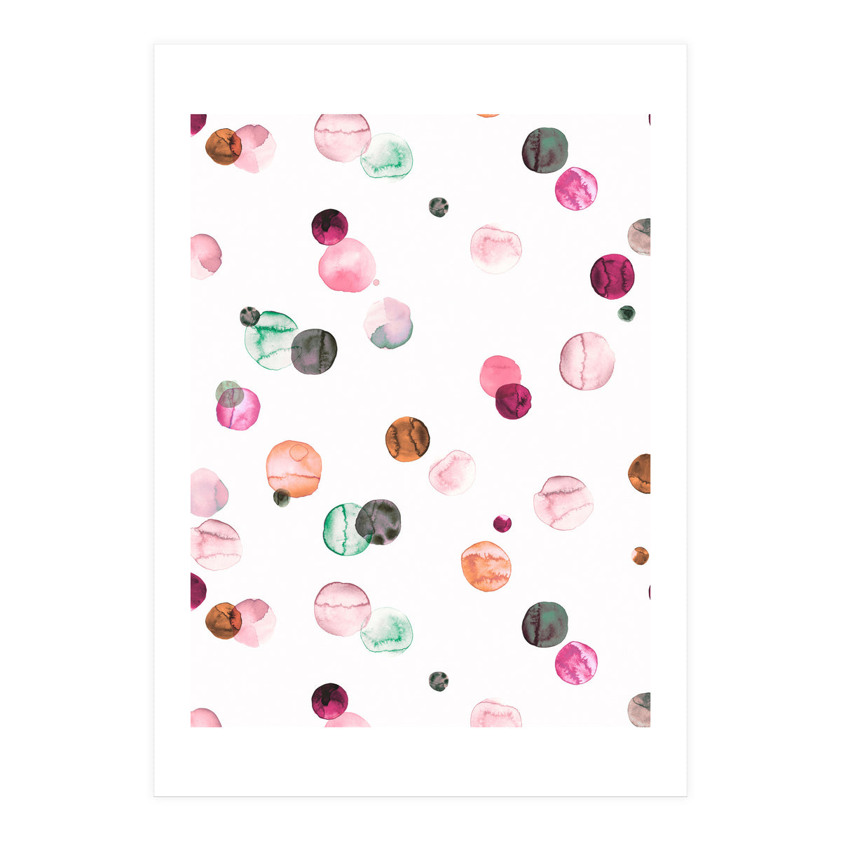Polka Dots Watercolor Minimal Pink (Print Only)