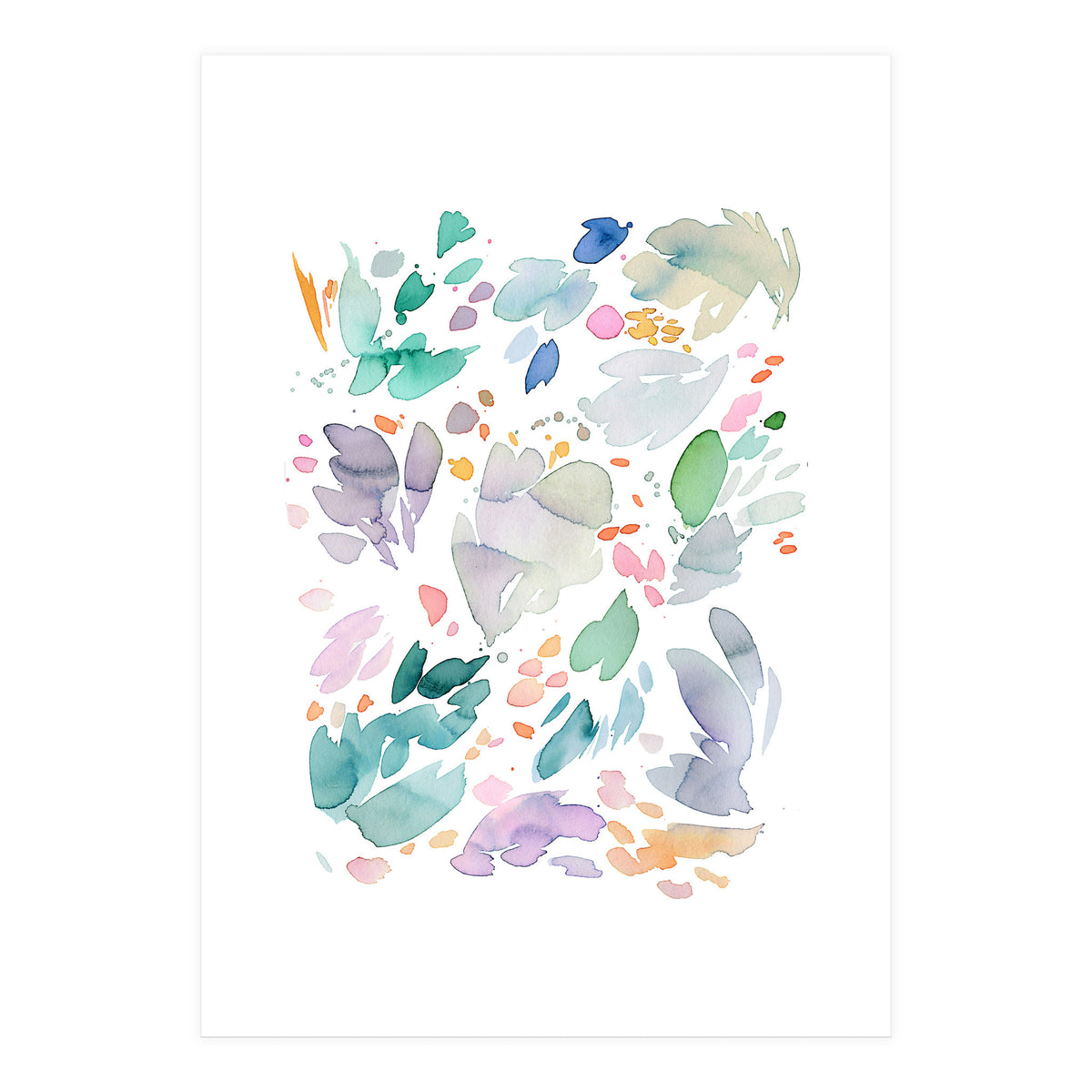 Abstract Watercolor Summer Flowers II (Print Only)