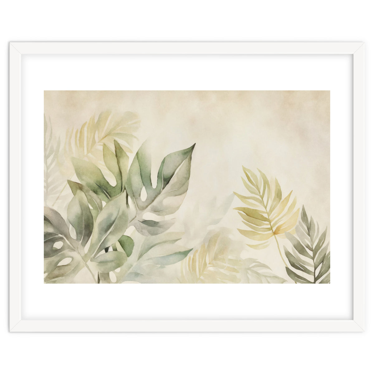 Gentle Leaf Tropical Whispers Watercolor Green
