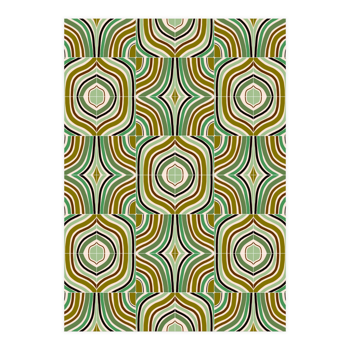 Jade Retro Rainbow Tiles (Print Only)