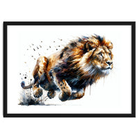Dynamic Lion In Motion
