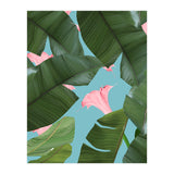 Wild Flower, Tropical Jungle Banana Leaves Botanical, Floral Nature Garden Blush Plants (Print Only) thumbnail