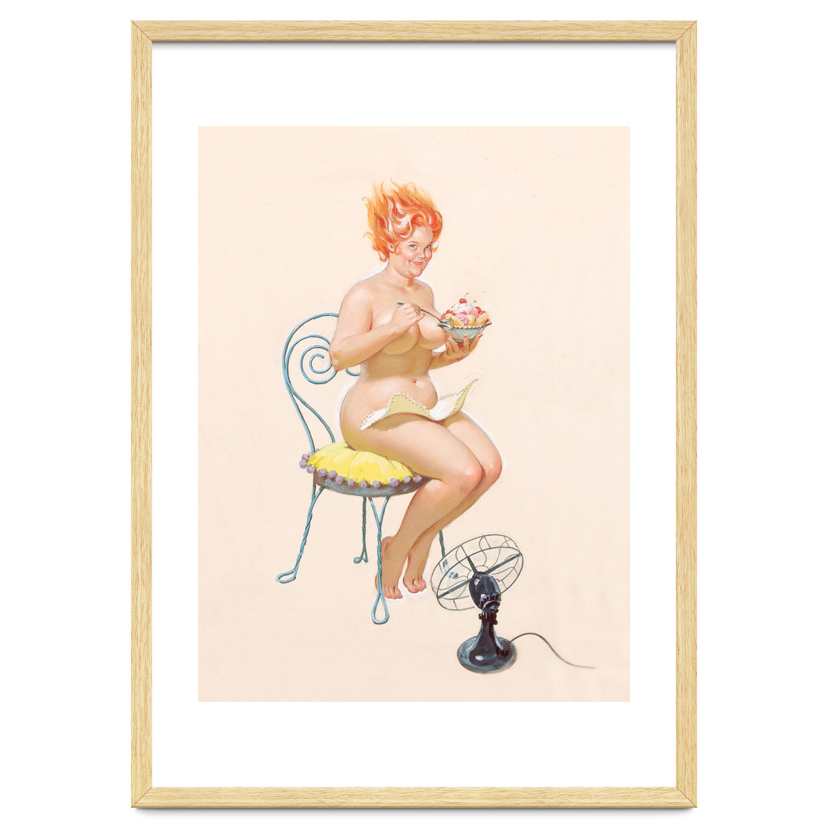 Beautiful Chubby Girl Enjoys In Ice Cream