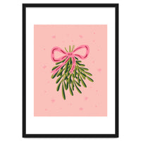 Mistletoe And Pink Bow