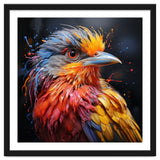 Vibrant Bird With Colorful Splatter Paint thumbnail