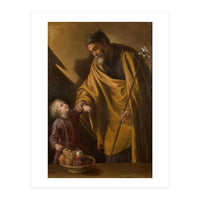Sebastián Martínez / 'Saint Joseph with the Christ Child'. Ca. 1650. Oil on canvas. (Print Only)