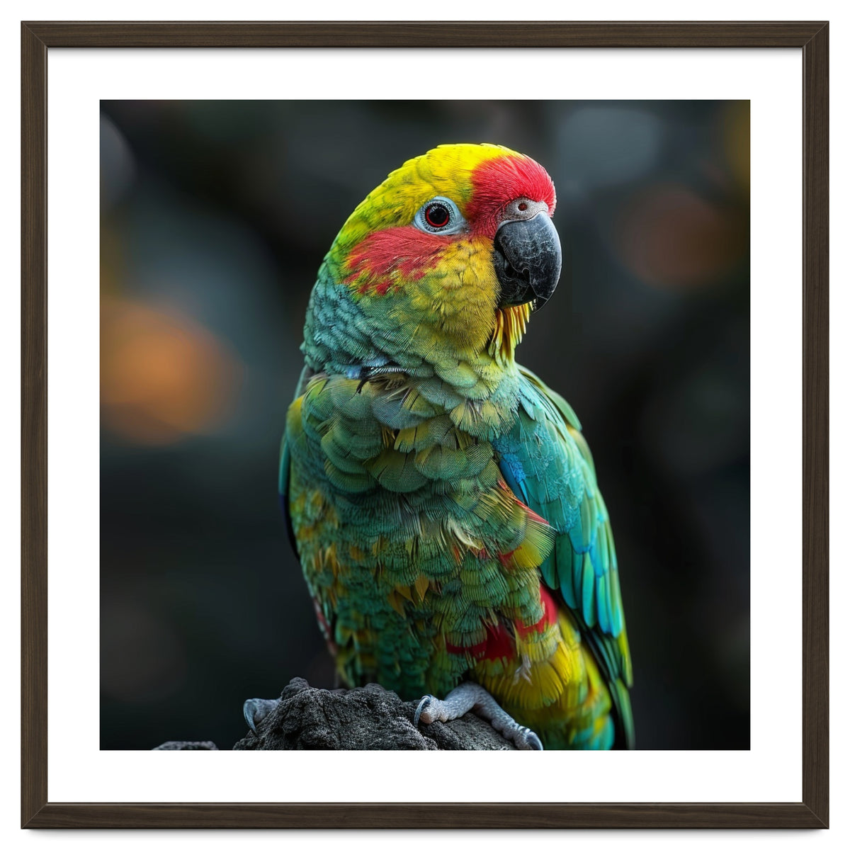 Vibrant Amazon Parrot Perched On A Branch