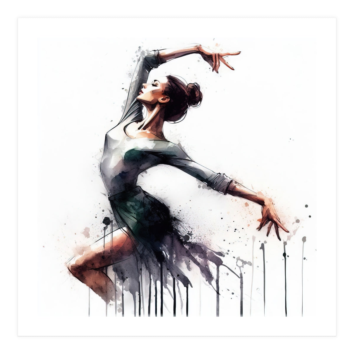 Watercolor Ballet Dancer #2 (Print Only)