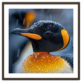 King Penguin Close Up In Snowfall thumbnail