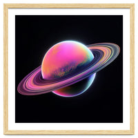 Neon Nebula Planet: Surreal Cosmic Illustration