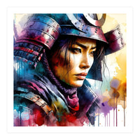 Samurai Asian Warrior Woman Portrait (Print Only)