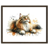Majestic Cat With Watercolor Splashes thumbnail
