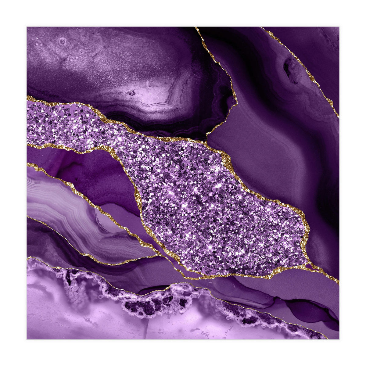 Agate Glitter Ocean Texture 03  (Print Only)