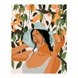 The Orange Grove, Bohemian Woman Summer Travel, Fashion Botanical Nature Garden, Plants Fruits Juicy (Print Only) thumbnail