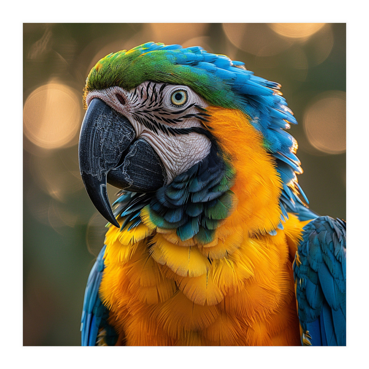 Blue And Gold Macaw Portrait Close Up (Print Only)