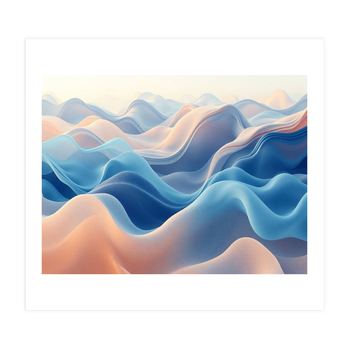 Ethereal Fluid Waves Abstract Art (Print Only)