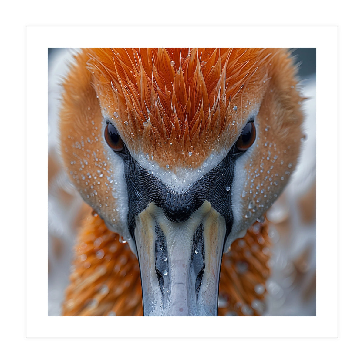 Close Up Of A Pelican's Beak With Water Droplets (Print Only)