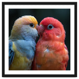 Two Lovebirds Nuzzling Close Up Portrait thumbnail